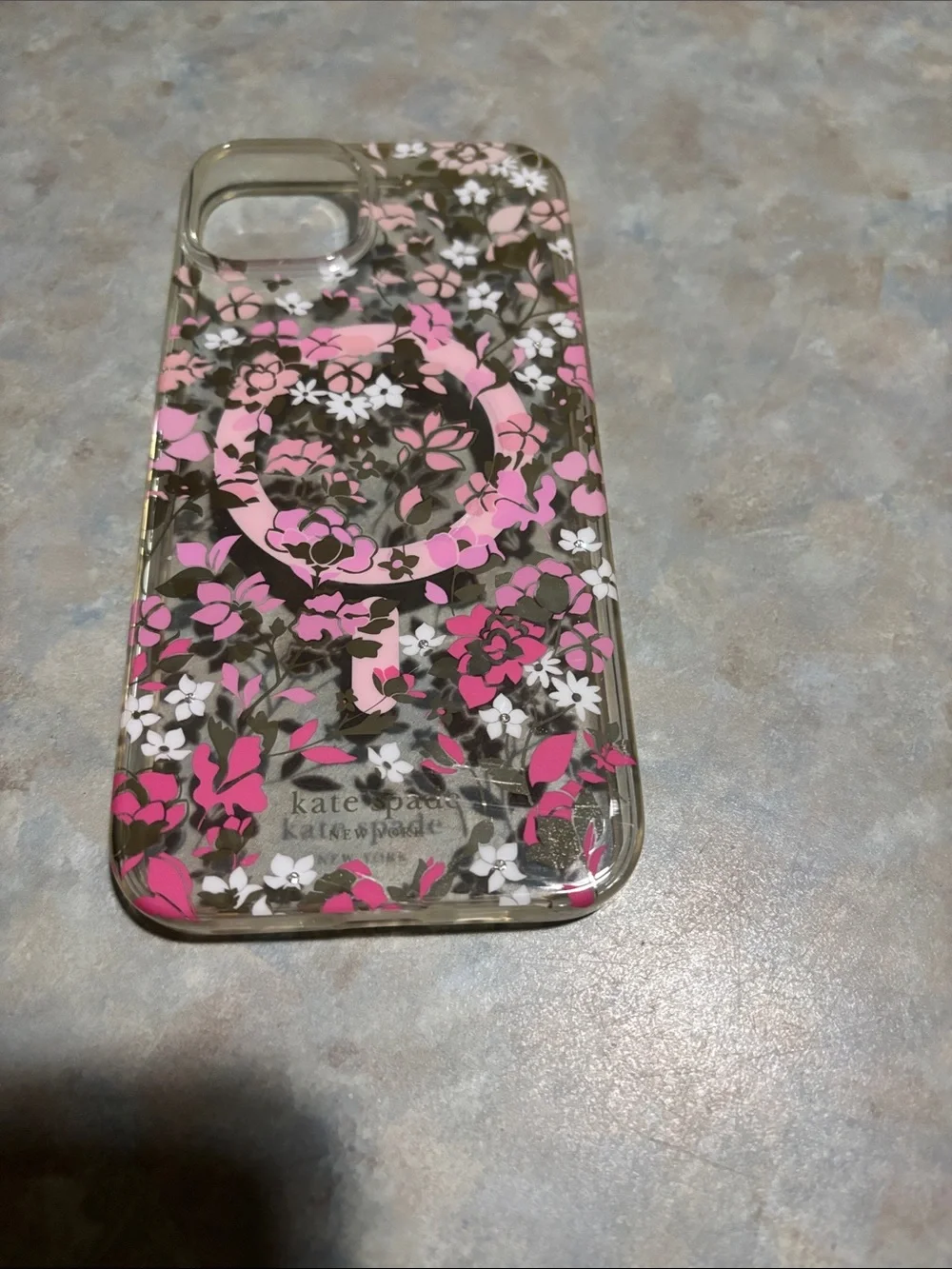 kate spade Clear Floral iPhone Case with Pink & White Blooms